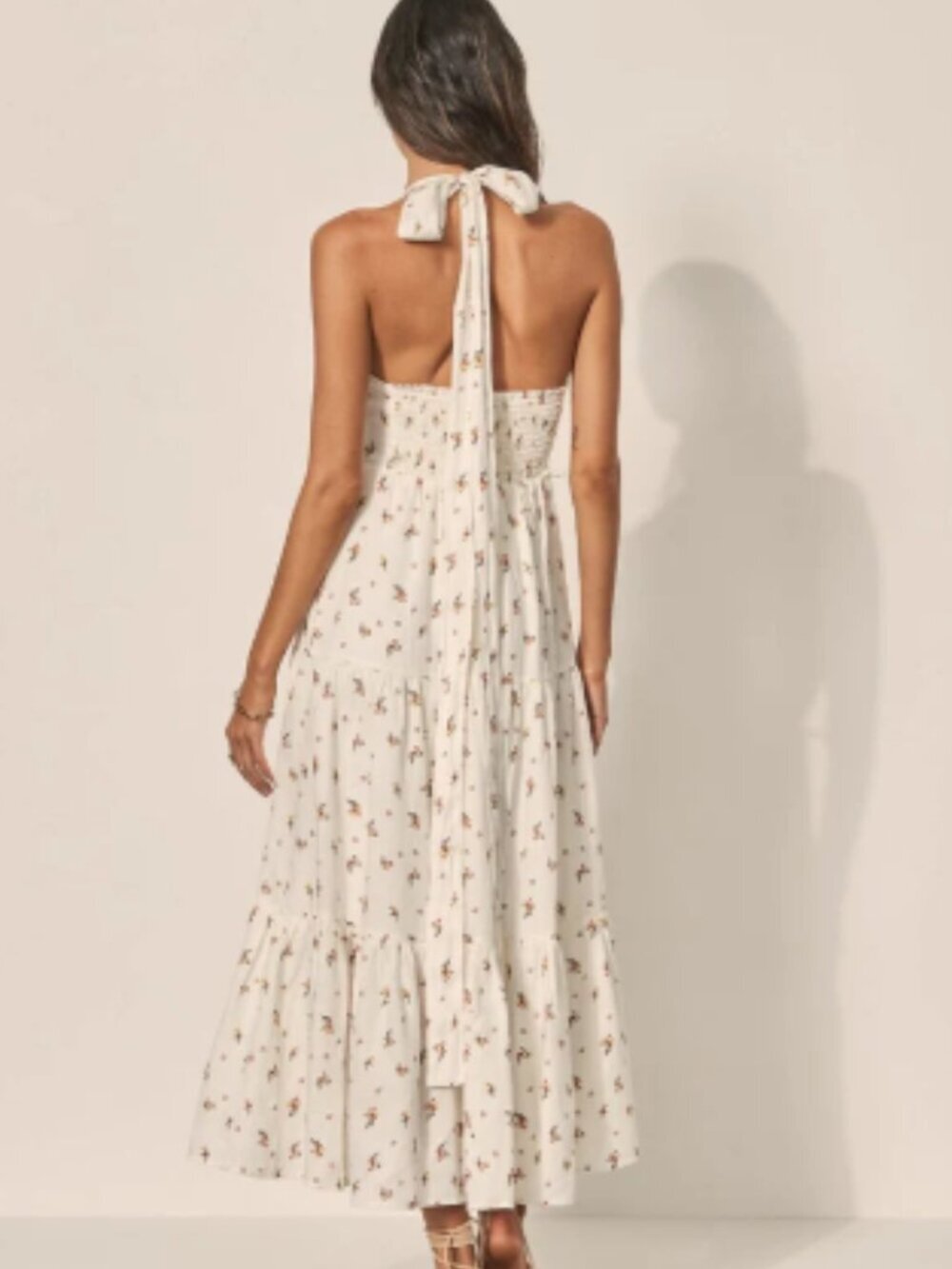 Kivari Size US 8 Daria Maxi Dress White Floral 100% Linen NEW! - Picture 3 of 10
